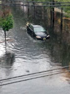 Sewage-laced floodwaters in Hoboken after a heavy rainfall. Photo courtesy of @hobokenemily
